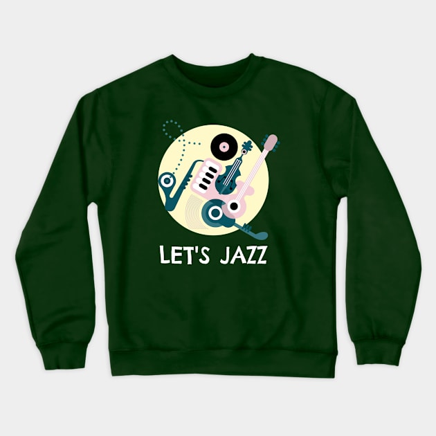 Modern Let's Jazz musician Crewneck Sweatshirt by DeliriousSteve